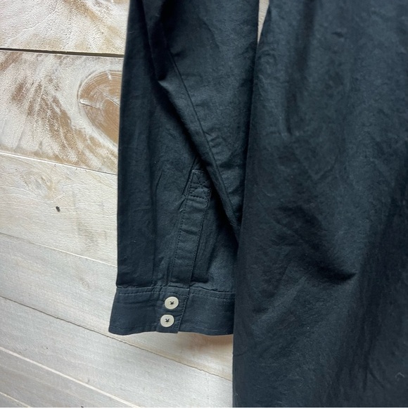 Anthropologie‎ Black Tunic Top Long Sleeve Collared V Neck Womens Medium Buttons - Picture 5 of 11